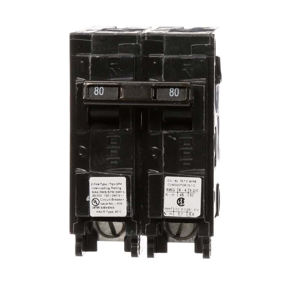 80 Amp 2-Pole QPH 22 kA Circuit Breaker price history on PriceWatchPro