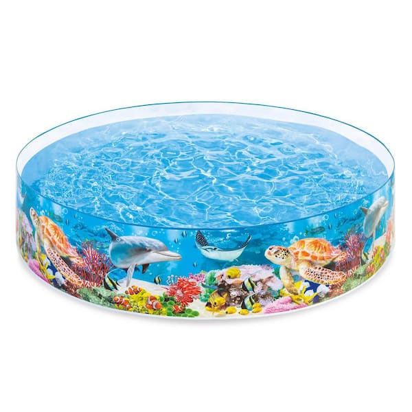 Deep Sea Blue 8 ft. x 18 in. SnapSet Instant Above Ground Round Swimming Kiddie Pool