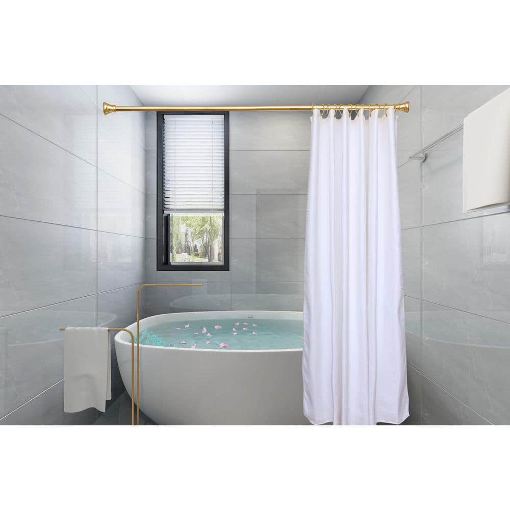 Gold Hexagonal Rustproof Zinc Shower Curtain Hooks Set of 12