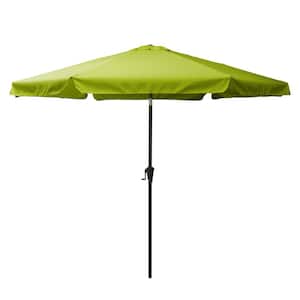 10 ft. Steel Market Crank Open Patio Umbrella in Lime Green