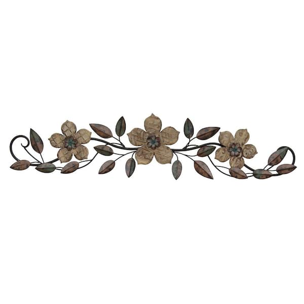 Stratton Home Decor Brushed Pearl Metal Over The Door Wall Decor S07736 -  The Home Depot