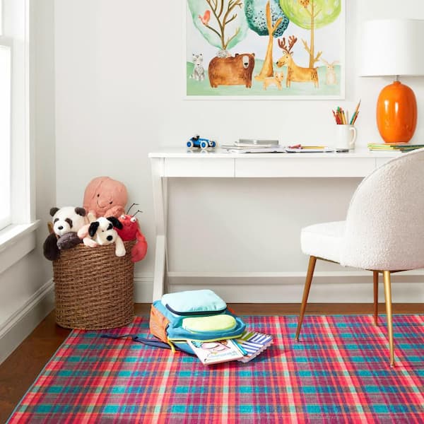 Carter Madras Machine Washable Multi 2.6 ft. x 8 ft. Indoor Area Rug