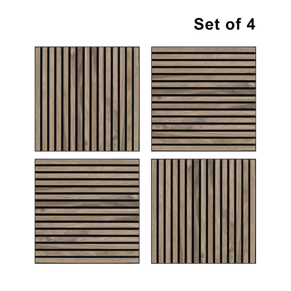 Walnut 0.66 in. x 1.96 ft. x 1.96 ft. Natural Wood Veneer MDF Acoustic Wall
