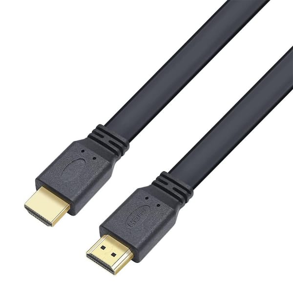 4XEM 15 ft. Flat HDMI M/M Cable Black - High-Speed for HDTV, Monitor, Gaming