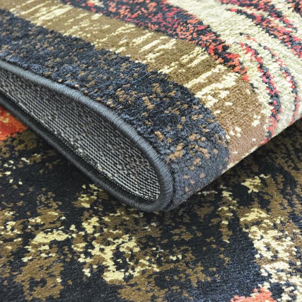 American Destination Red Creek Lodge Multi 8 ft. x 10 ft. Woven Abstract Polypropylene Rectangle Area Rug