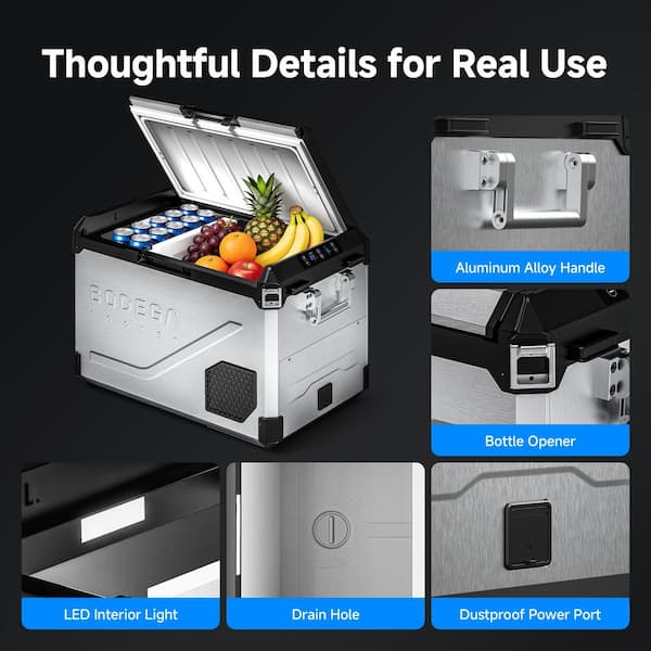 BODEGA 29.1 in. 2.12 cu. ft. 12-Volt Car Refrigerator Retro Mini