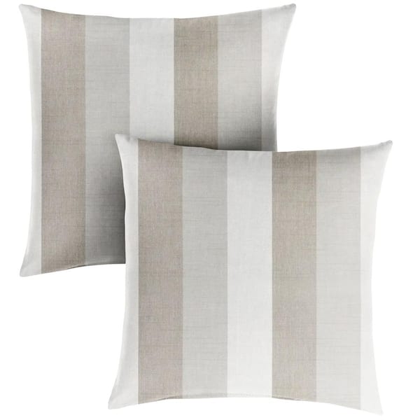 Sorra Home 18 in. x 18 in. x 6 in. Gardenia Seaglass Square Outdoor/Indoor Knife Edge Throw Pillow (Set of 2)