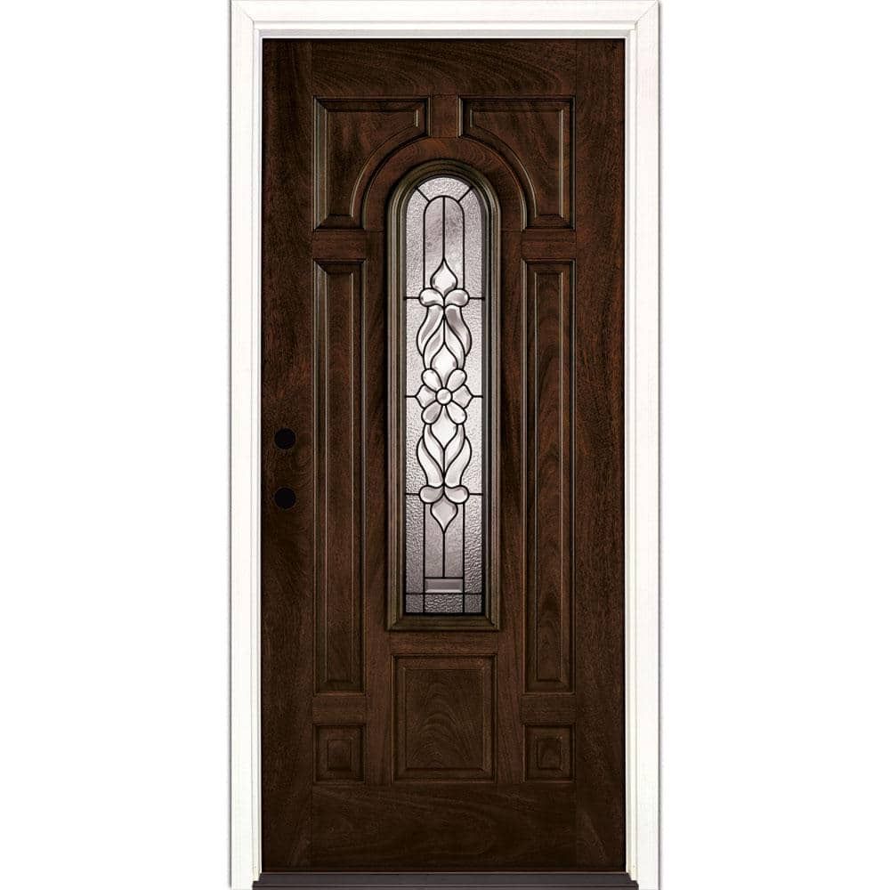 Feather River Doors 375 Inx81625 In Lakewood Patina Center Arch Lite Stained Chestnut 8793