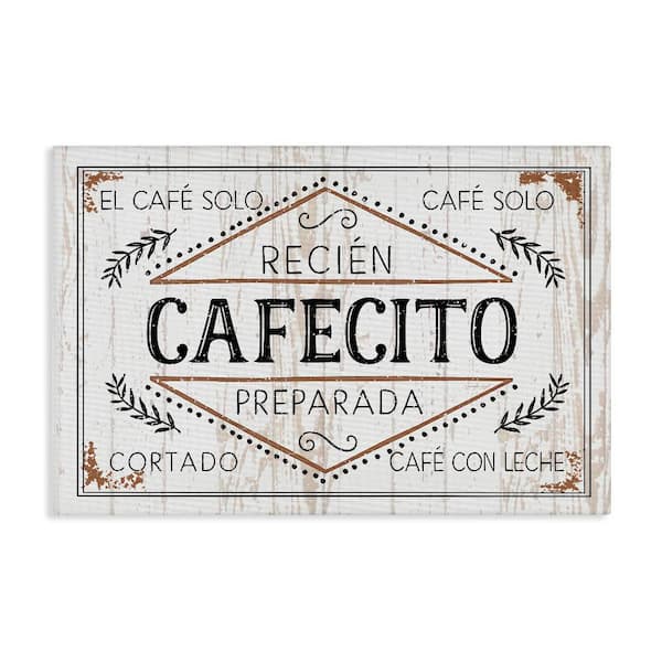 Stupell Industries Cafe Coffee Shop by Kim Allen Gallery Wrapped Unframed Food Graphic Art Print 16 in. x 24 in.
