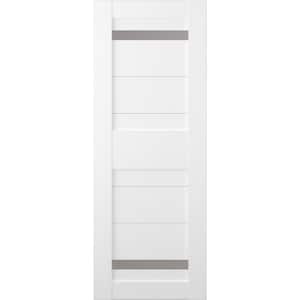 Imma 18 in. x 95,25 in. No Bore Solid Core 2-Lite Frosted Glass Bianco Noble Finished Wood Composite Interior Door Slab