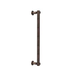 Contemporary 18 in. Back to Back Shower Door Pull with Dotted Accent in Venetian Bronze
