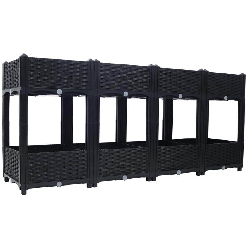 63 in. x 15.7 in. x 27.7 in. Polypropylene Elevated Planter Garden Box with