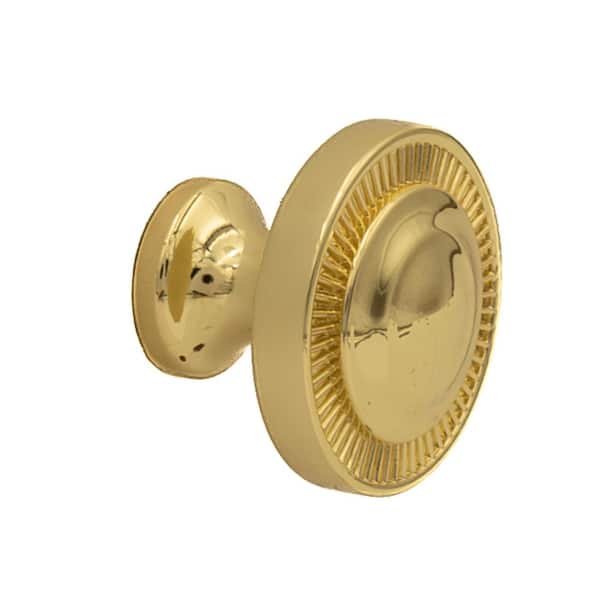 Minted 1-1/8 in. (29 mm) Traditional Polished Gold Round Cabinet Knob