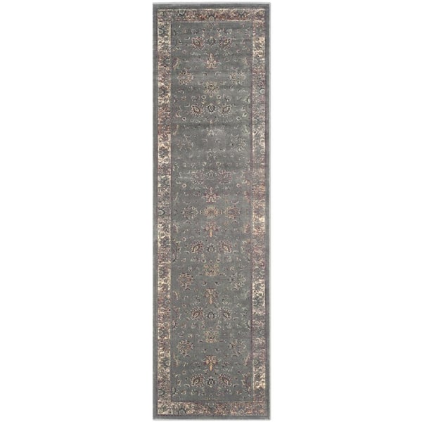 SAFAVIEH Vintage Gray/Multi 2 ft. x 6 ft. Distressed Border Runner Rug