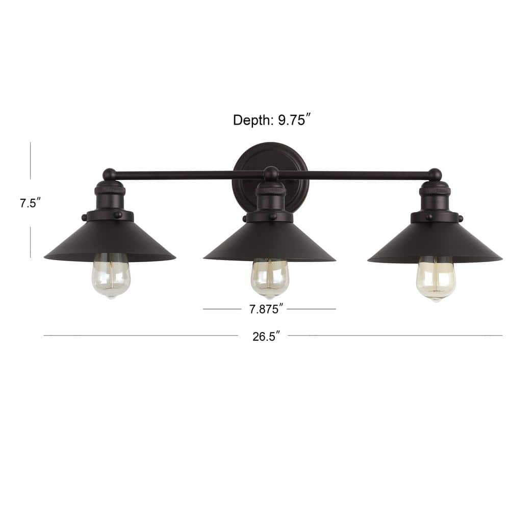 Elegant July Oil-Rubbed Bronze 3-Light Vanity Sconce with Clear Shade