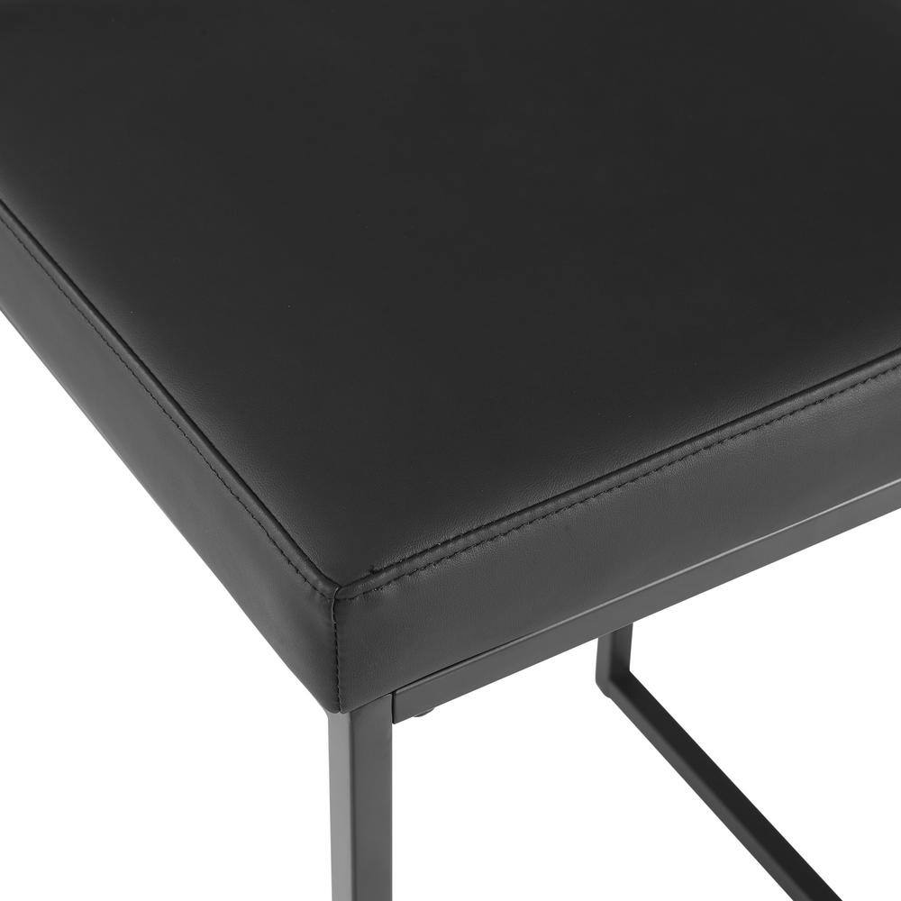 Harlowe Matte Black Vegan Leather Counter Stools, Set of 2