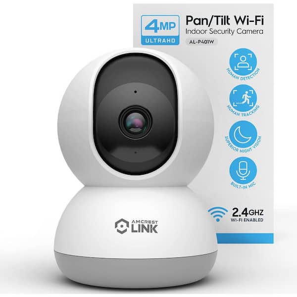 4MP Indoor Plug-in WiFi Camera, w/ 2-Way Audio, Wireless IP Security Camera, 30ft Night Vision, Built-in Siren, AL-P401W