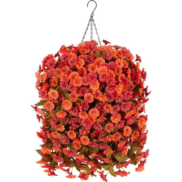 15 in., 24 Bundles Orange Artificial Mums Fall Decorations Outdoor