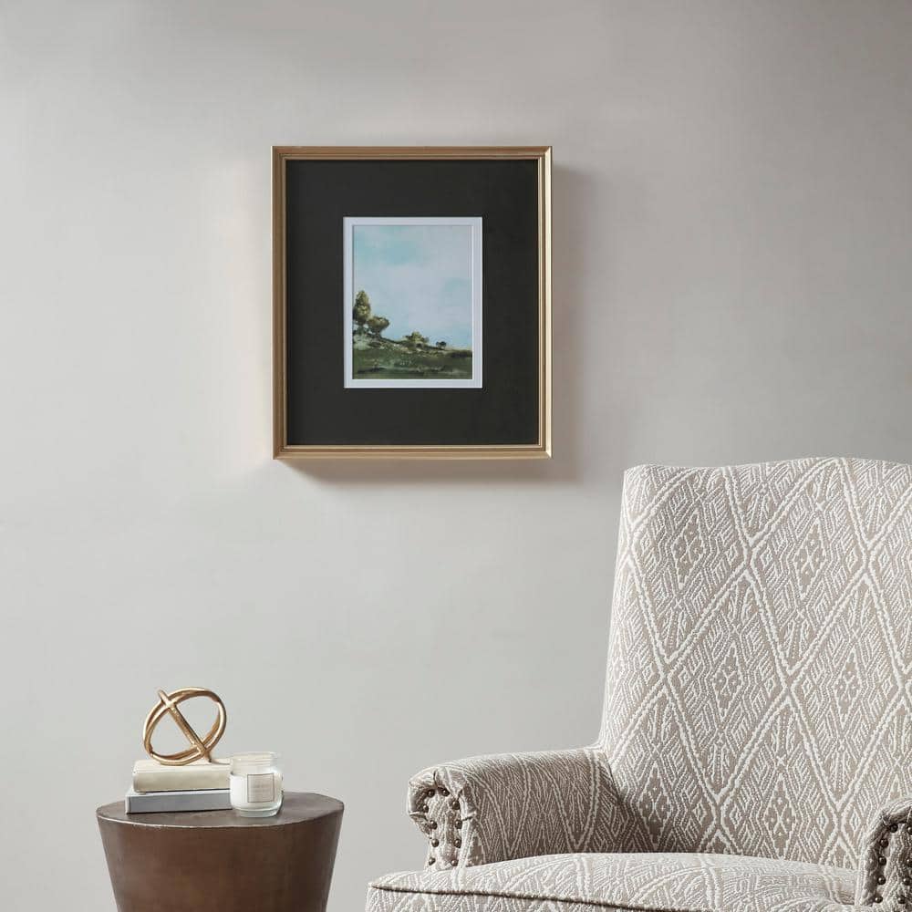 Across The Plains Gold Framed Abstract Landscape Canvas Art