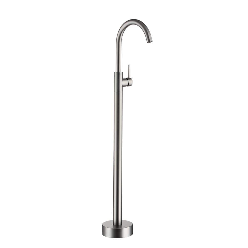 Freestanding Floor Mount Single Handle Bath Tub Filler Faucet with Water Su