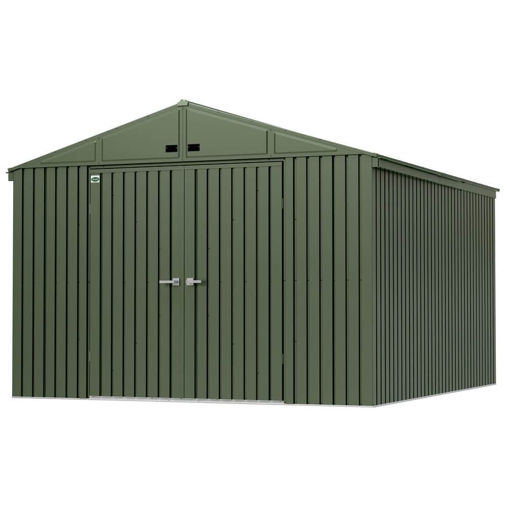 Green 10' x 12' Steel Lawn Care Storage Shed Kit