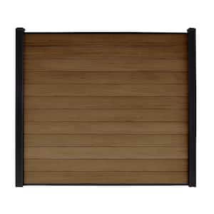 6 ft. x 6 ft. Composite Fence Series Saddle Brown Brushed Fence Panel (12-Pack)
