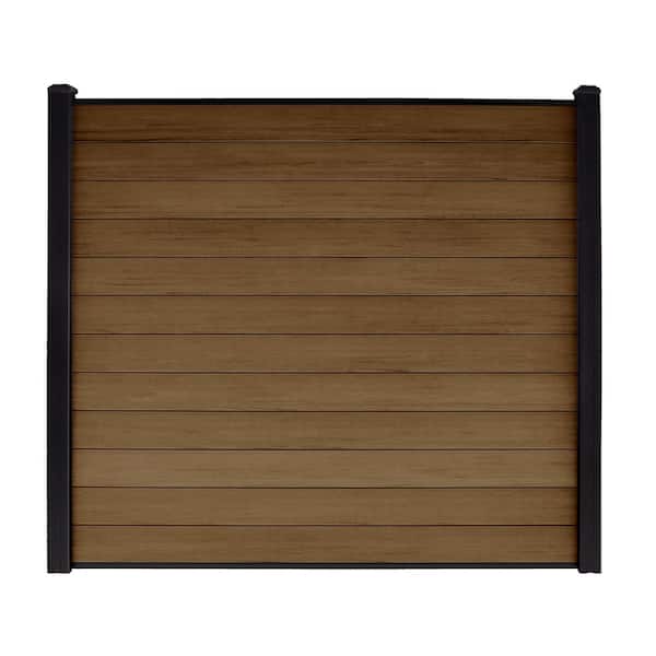 CREATIVE SURFACES 6 ft. x 6 ft. Composite Fence Series Saddle Brown Brushed Fence Panel (12-Pack)
