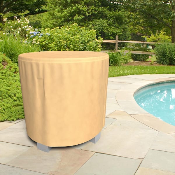 Durable Beige All-Seasons Extra Large Round Polypropylene Patio Table Covers 