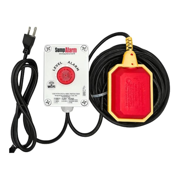 SumpAlarm Indoor/Outdoor Sump Pump High/Low Water Alarm Wi-Fi Enabled 120-Volt 100 ft. Float