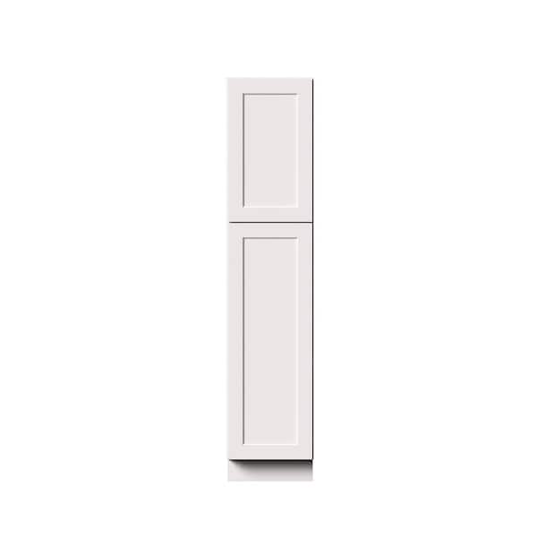 18 in. W x 27 in. D x 84 in. H Ready to Assemble Solid Wood Frame Shaker Tall Pantry Kitchen Cabinet in White
