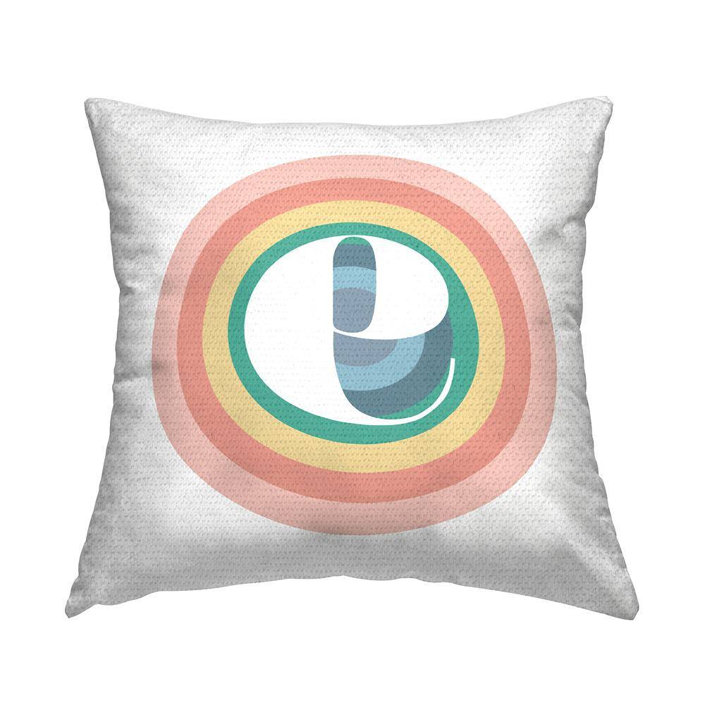 Rainbow Circle Letter E Square Outdoor Throw Pillow price history on PriceWatchPro