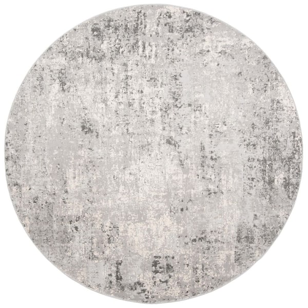 SAFAVIEH Invista Grey/Ivory 7 ft. x 7 ft. Abstract Geometric Round Area Rug