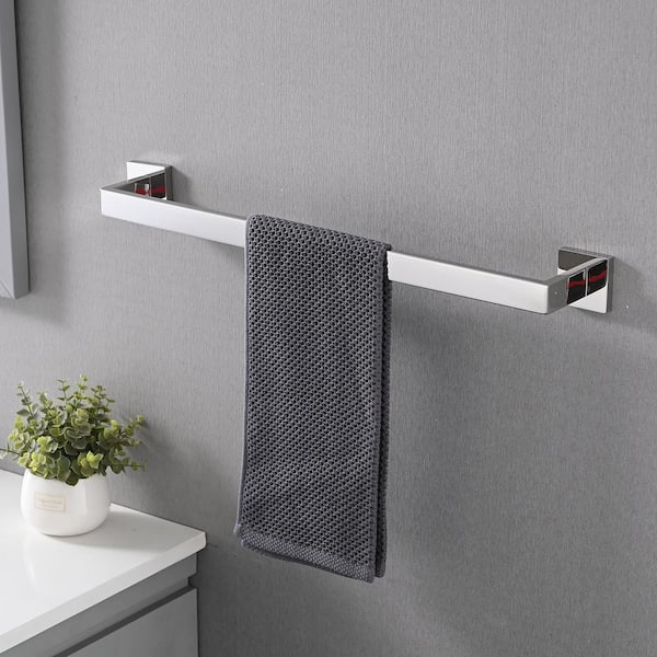 4-Piece Bath Hardware Set with Toilet Paper Holder, Hook in Chrome