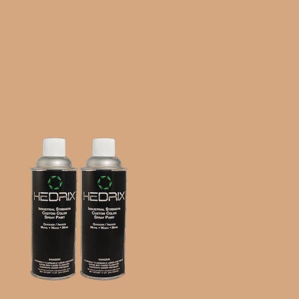 Hedrix 11 oz. Match of PMD-76 Sienna Buff Flat Custom Spray Paint (2-Pack)