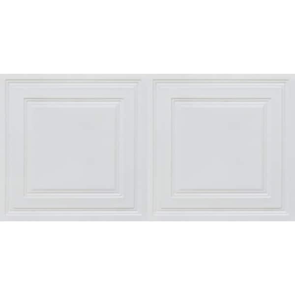 FROM PLAIN TO BEAUTIFUL IN HOURS Economy Gloss White 2 ft. x 4 ft. PVC Lay-in Ceiling Tile (400 sq. ft./case)