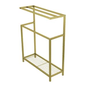 Edenscape 4-Bar Freestanding Towel Rack in Brushed Brass