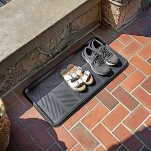 Rubber Black 16 in. x 32 in. Boot Tray Mat