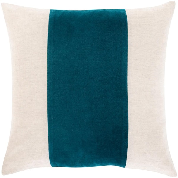 Livabliss Riaz Teal Poly 18 in. x 18 in. Throw Pillow