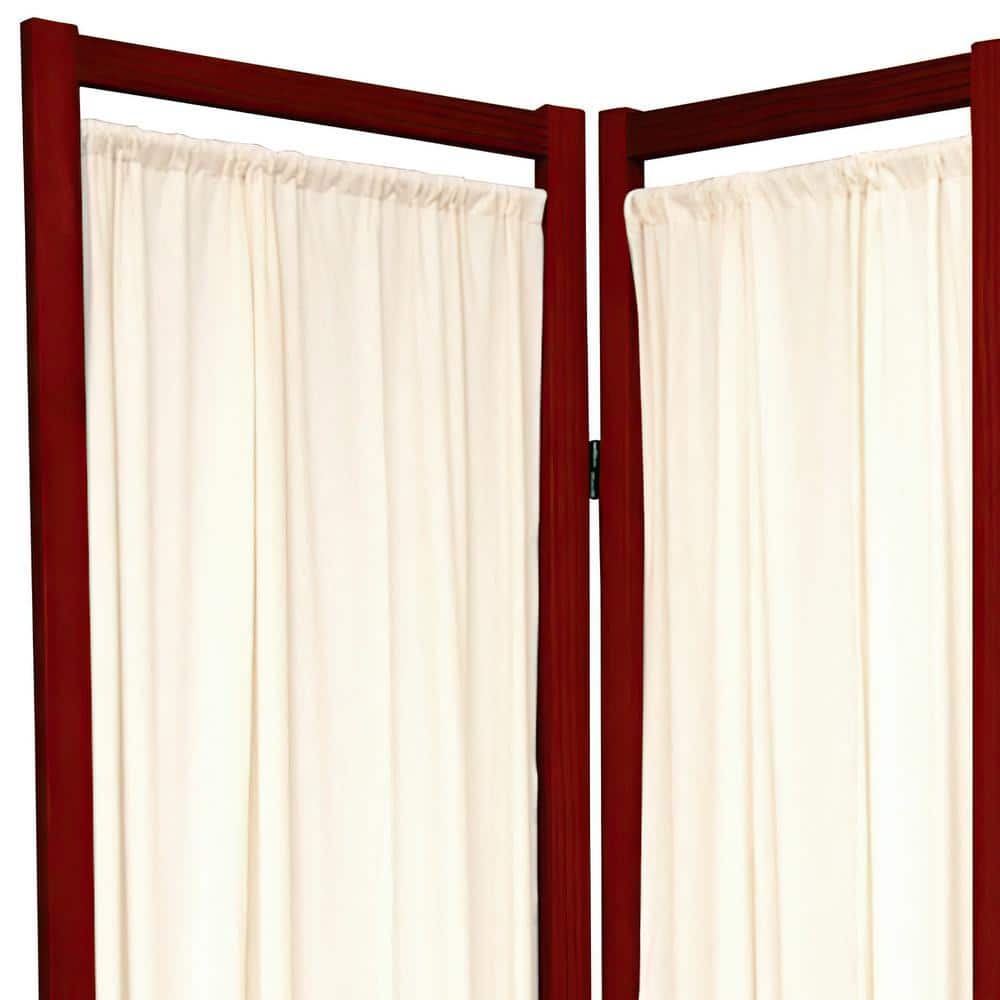 6 ft. Tall Rosewood Helsinki Shoji 3-Panel Room Divider