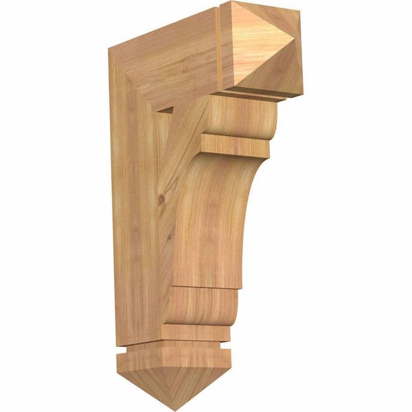 Ekena Millwork 5.5 in. x 26 in. x 18 in. Western Red Cedar Olympic Arts and Crafts Smooth Bracket