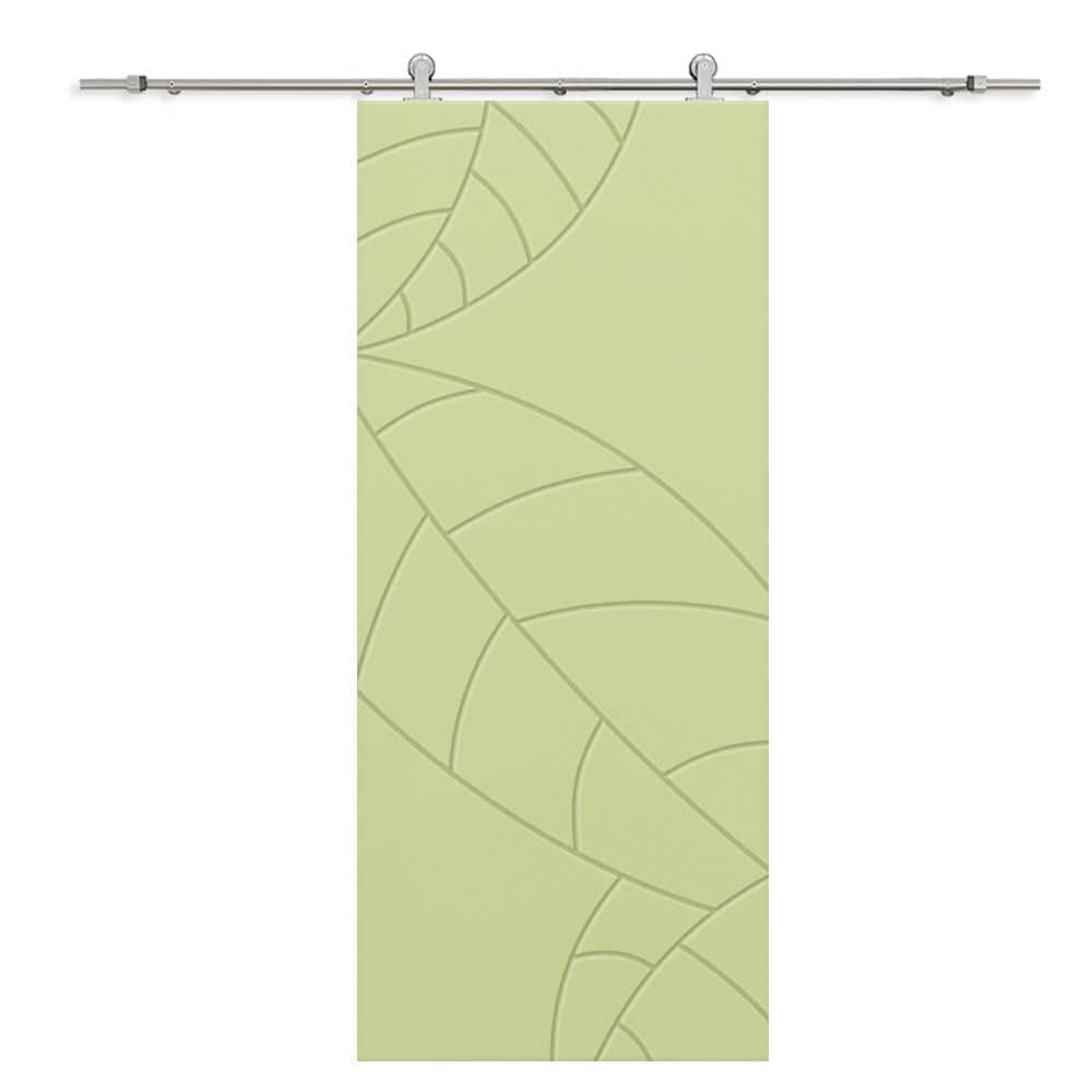 30 in. x 80 in. Sage Green Stained Composite MDF Paneled Interior Sliding Barn Door with Hardware Kit price history on PriceWatchPro