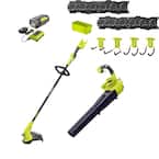 40V Cordless Battery String Trimmer & Jet Fan Blower w/ LINK Wall Storage Kit - 4.0 Ah Battery and Charger Included