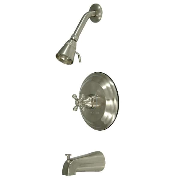 Kingston Brass Metropolitan Single Handle 1-Spray Tub and Shower Faucet 2 GPM with Pressure Balance in. Brushed Nickel