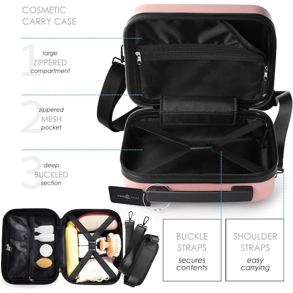 TRAVELARIM 2-Piece Pink Hard Carry-On Weekender Luggage Set