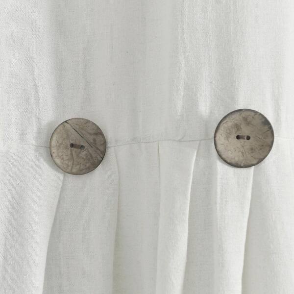 HomeBoutique Linen Button 100 in. W x 84 in. L Light Filtering