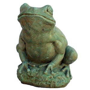 Cast Stone Tree Frog Garden Statue - Weathered Bronze