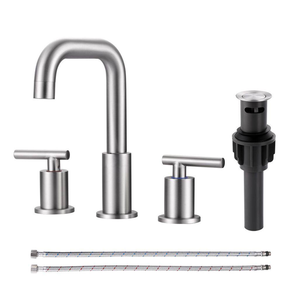 8 in. Widespread Deck Mounted Double Handle Bathroom Faucet in Brushed Nickel price history on PriceWatchPro