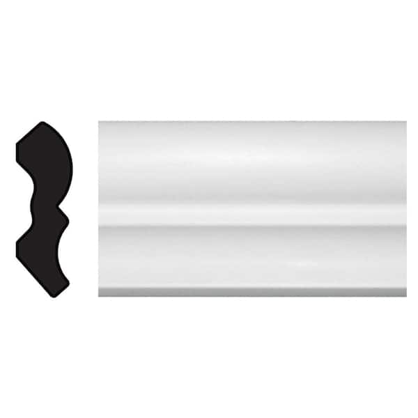 TRIMFINITY 17/32 in. x 1-11/16 in. x 96 in. Polystyrene White Bed Molding