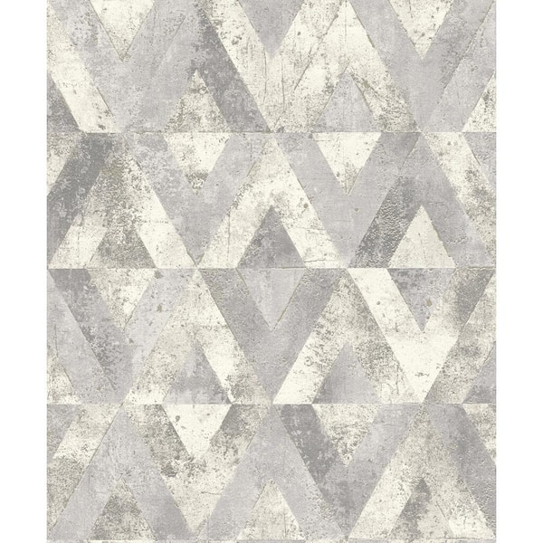 Shikhar Silver Geometric Wallpaper