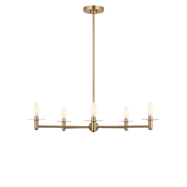 Generation Lighting Vilera 33.25 in. W x 7.38 in. H 5-Light Satin